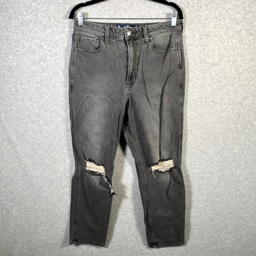 Vintage Hollister Co. Mom Jeans Womens 11 Gray Denim Stretch Ultra High Rise